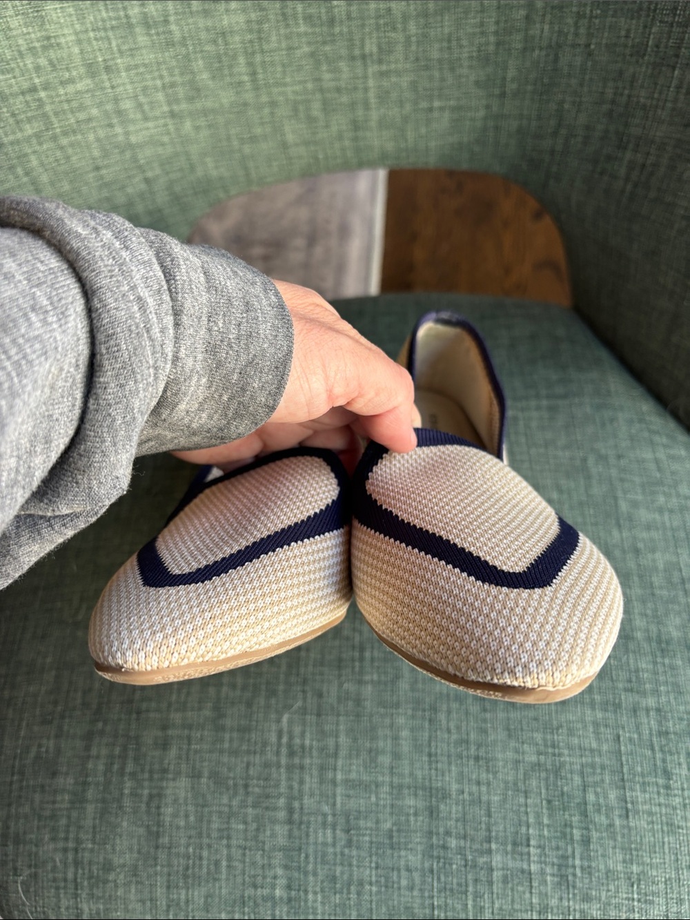 Birdies the blackbird flats loafers eggshell navy  Ballet Flats women 9.5 EUC - Picture 7 of 11